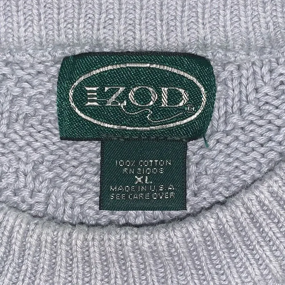 VTG Izod Womens Large Pullover Knit Sweater Light Blue Long Sleeve‎ Crewneck USA